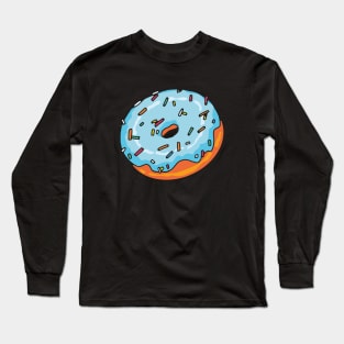 Blue Glazed Donut Long Sleeve T-Shirt